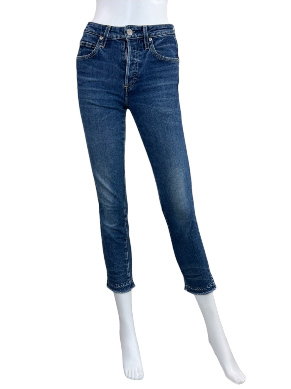 AMO True Blue Babe Cropped Skinny Jeans Size 26 E0963